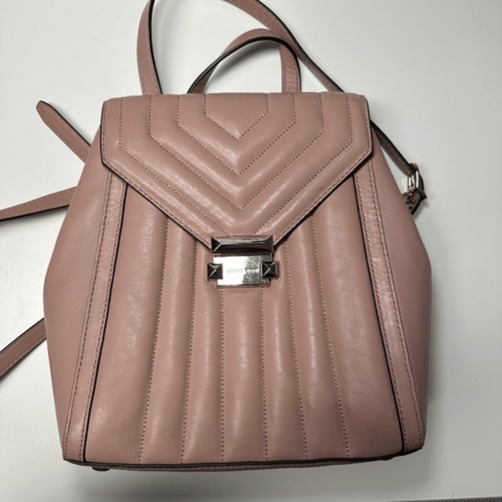 MICHAEL KORS Blush Pink Quilted Leather Whitney Backpack‎ Small